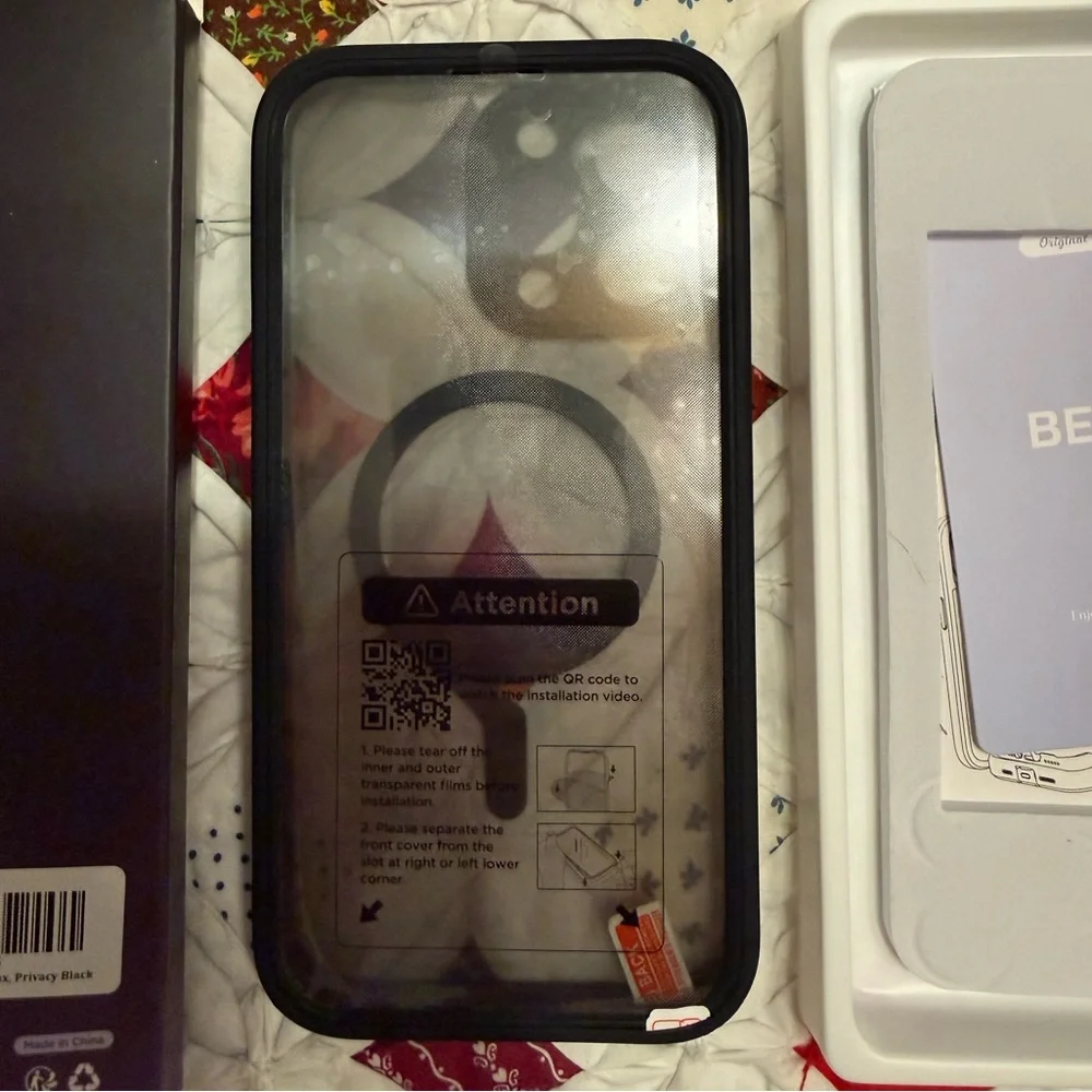 Clear Black Magnetic Phone Case with Camera Protector